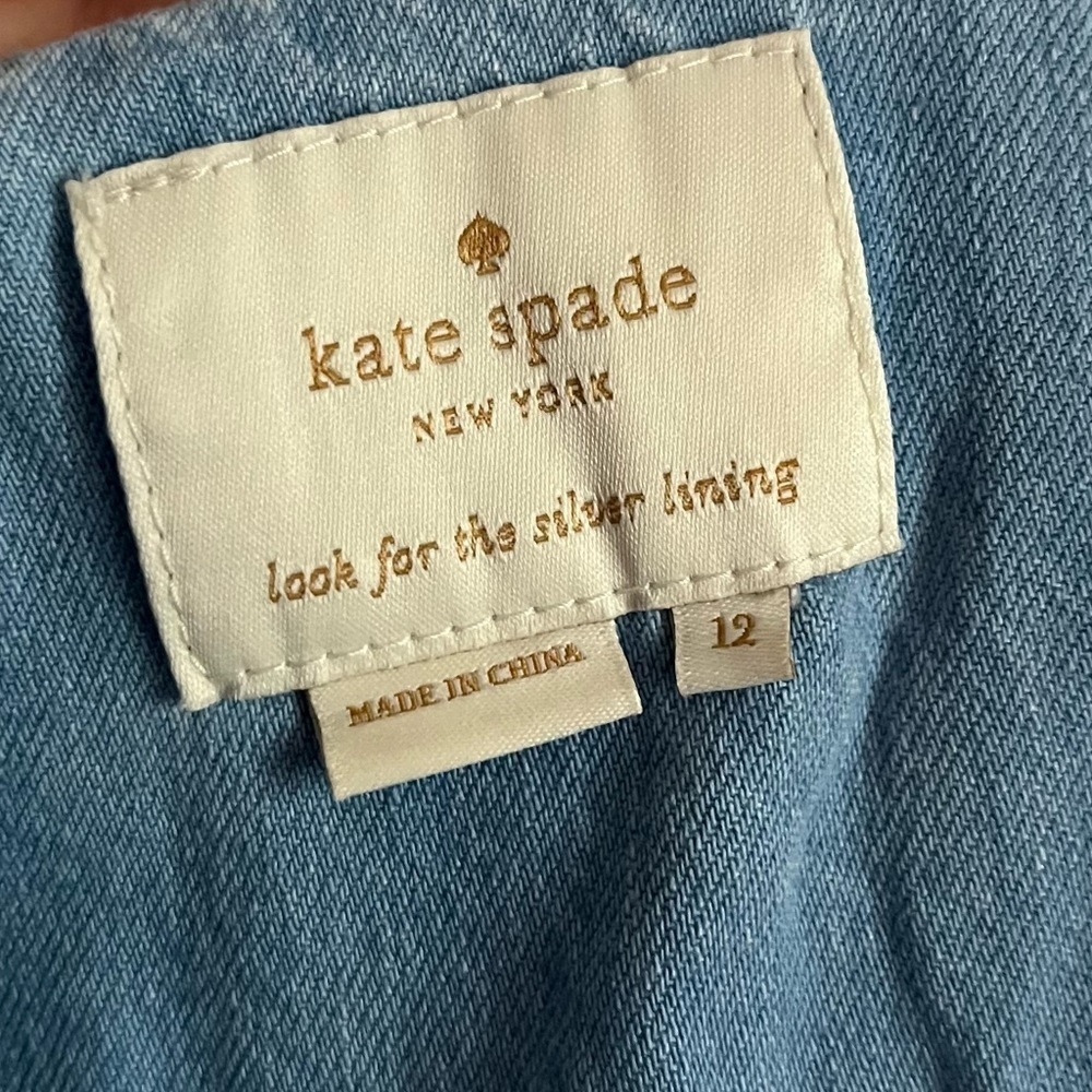 Kate Spade • Blue Cream Dip Dye Denim Dress - Picture 9 of 12